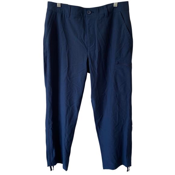Eddie Bauer Pants - NEW EDDIE BAUER Ripstop Crop Pants Size 8 Blue Relaxed Fit Stretch Zip Pocket
